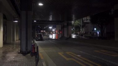 Japonya 'da Otemachi, Tokyo, gece manzaralı. 