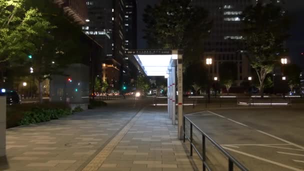 Otemachi Japan Tokio Nachtzicht — Stockvideo