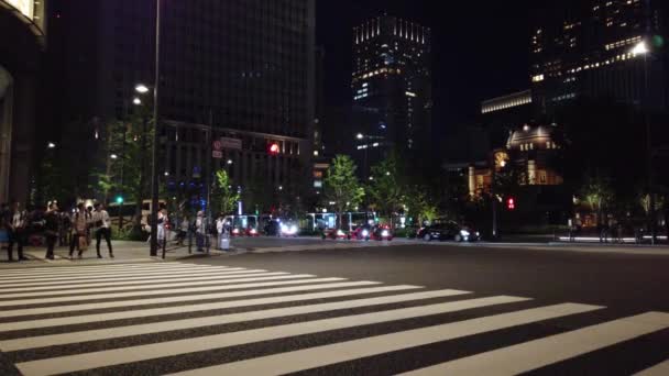 Otemachi Japonii Tokio Widok Nocny — Wideo stockowe