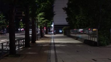 Japonya 'da Otemachi, Tokyo, gece manzaralı. 