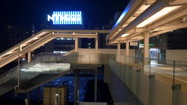 Tokyo Takanawa Passerelle Vue Nuit 2021Mai — Video