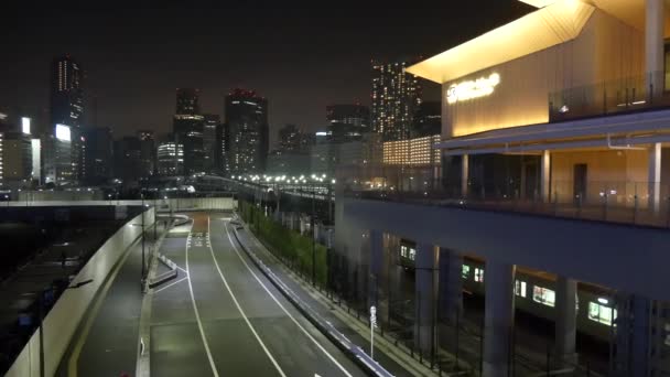 Tokyo Takanawa Gateway Night View 2021 1May — стокове відео