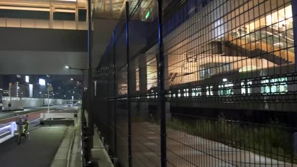 Tokio Takanawa Brána Noční Pohled 2021Květen — Stock video