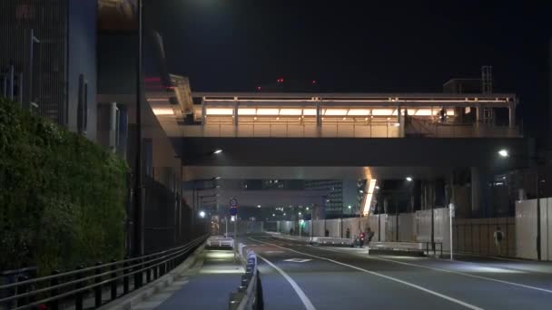Tokyo Takanawa Passerelle Vue Nuit 2021Mai — Video