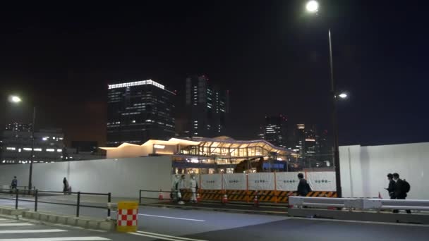 Tokyo Takanawa Gateway Night View 2021May — Stock Video