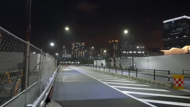 Tokio Takanawa Puerta Entrada Vista Nocturna 2021Mayo — Vídeo de stock