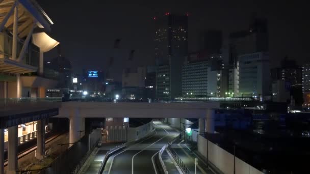 Tóquio Takanawa Portão Visão Noturna 2021May — Vídeo de Stock