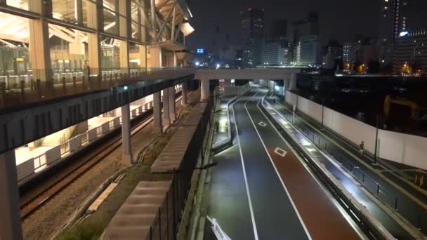 Tokio Takanawa Brama Widok Nocny 2021May — Wideo stockowe