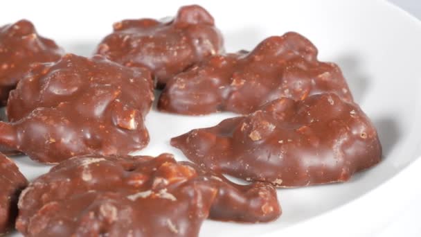 Chocolate Almendras Corto Video Clip — Vídeo de stock