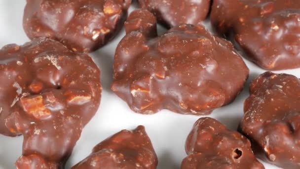 Chocolate Almendras Corto Video Clip — Vídeos de Stock