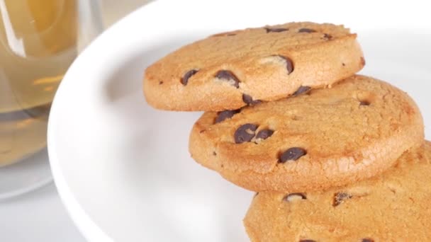 Galletas Con Chips Chocolate Corto Video Clip — Vídeos de Stock