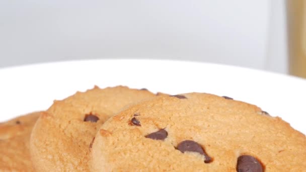 Galletas Con Chips Chocolate Corto Video Clip — Vídeos de Stock