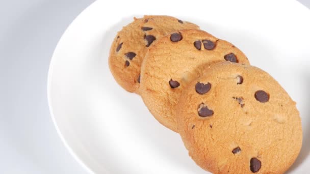 Galletas Con Chips Chocolate Corto Video Clip — Vídeo de stock