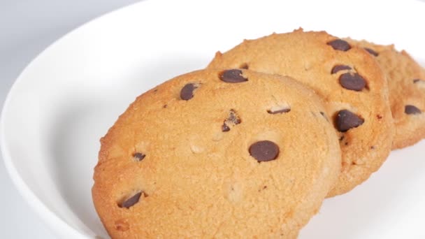 Galletas Con Chips Chocolate Corto Video Clip — Vídeo de stock