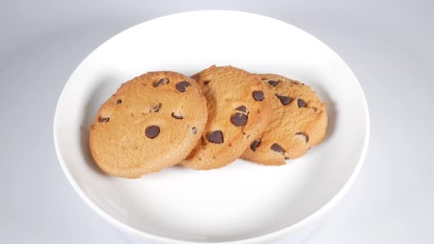 Galletas Con Chips Chocolate Corto Video Clip — Vídeo de stock