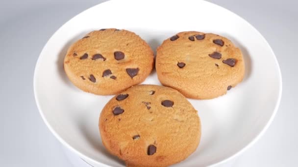 Galletas Con Chips Chocolate Corto Video Clip — Vídeos de Stock