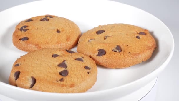 Galletas Con Chips Chocolate Corto Video Clip — Vídeos de Stock