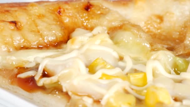 Teriyaki Chicken Pizza Kurzer Videoclip — Stockvideo