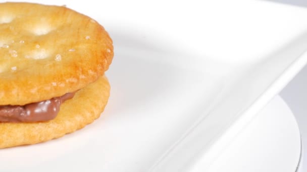 Galletas Redondas Con Chocolate — Vídeos de Stock