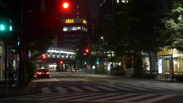 Tokyo Hibiya Yurakucho Nachtzicht 2021Jun — Stockvideo