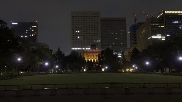 Hibiya Park Japonsku Night View — Stock video