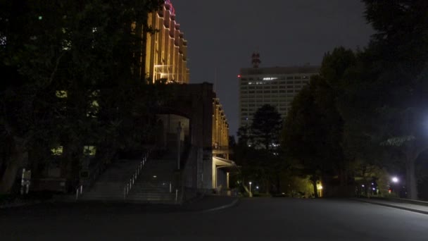 Πάρκο Hibiya Στην Ιαπωνία Night View — Αρχείο Βίντεο