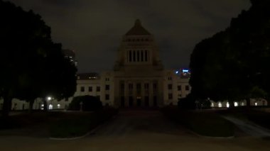 Japon Parlamentosu Ulusal Senato Binası Gece Görüşü