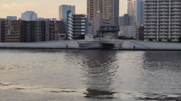 Río Sumida Paisaje Del Tokio — Vídeos de Stock