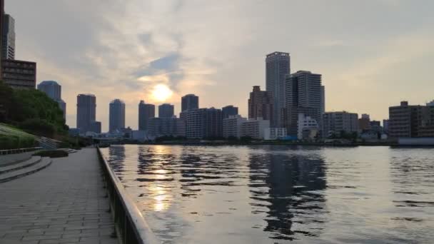 Río Sumida Paisaje Del Tokio — Vídeos de Stock