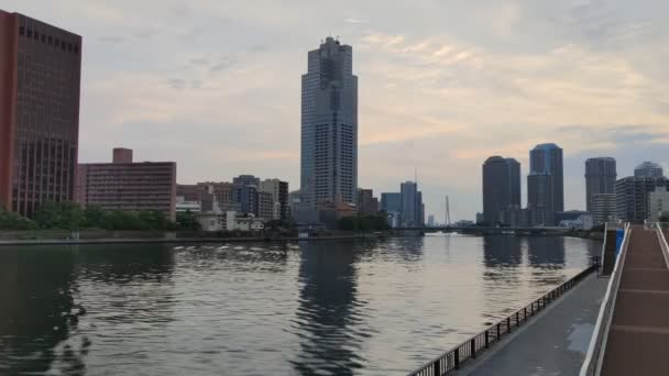 Sumida Flusslandschaft Tokio — Stockvideo