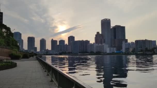 Río Sumida Paisaje Del Tokio — Vídeos de Stock