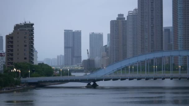 Río Sumida Paisaje Del Tokio — Vídeos de Stock