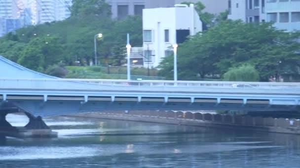 Сумида Речной Пейзаж Токио — стоковое видео