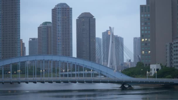 Río Sumida Paisaje Del Tokio — Vídeos de Stock