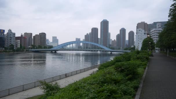 Río Sumida Paisaje Del Tokio — Vídeos de Stock