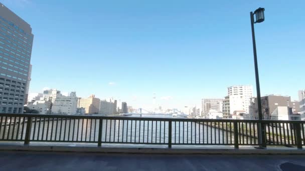 Tokio Sumida Rzeka Krajobraz — Wideo stockowe