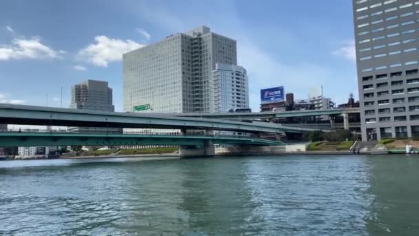 Τοπίο Του Ποταμού Σουμίντα Τόκιο — Αρχείο Βίντεο