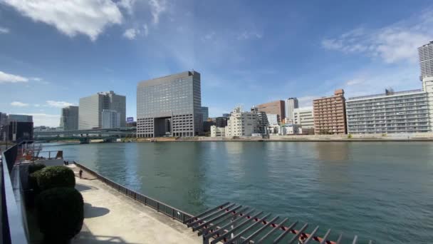 Tokio Sumida Rzeka Krajobraz — Wideo stockowe