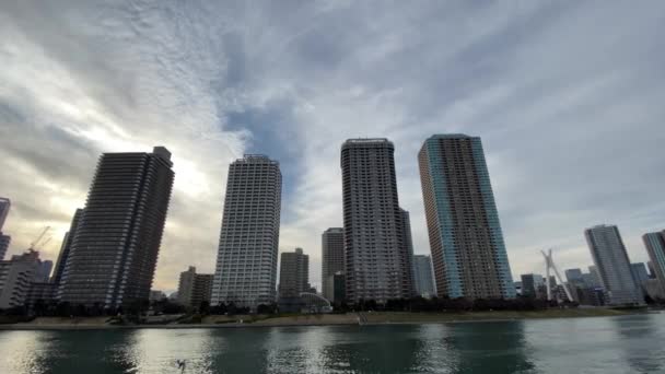 Sumida Flusslandschaft Tokio — Stockvideo