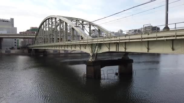 Sumida Flusslandschaft Tokio — Stockvideo