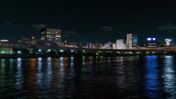 Tokyo Sumida River Vista Nocturna — Vídeos de Stock