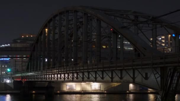 Tokyo Sumida River Vista Nocturna — Vídeos de Stock