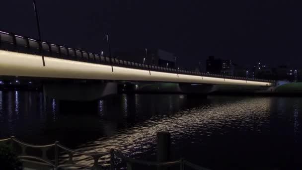Ночной Вид Реку Сумида — стоковое видео