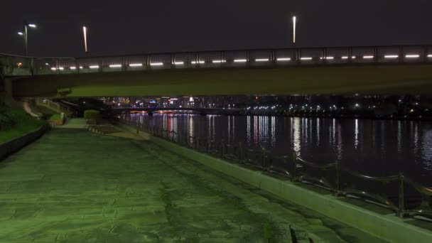 Tokyo Sumida River Vista Nocturna — Vídeo de stock