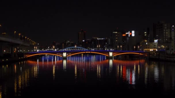 东京苏美达河夜景 — 图库视频影像