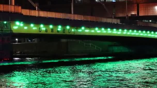 Tokyo Sumida River Vista Nocturna — Vídeos de Stock