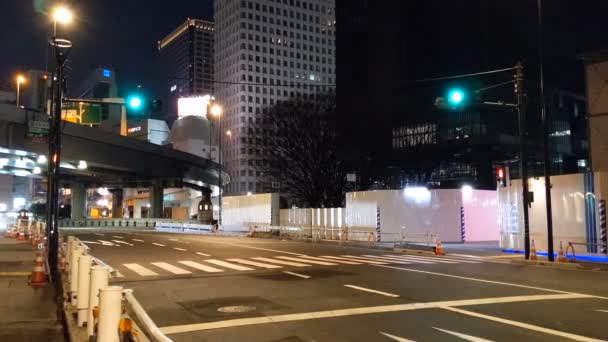 Tokio Remodelación Planeada Sitio Vista Nocturna — Vídeos de Stock