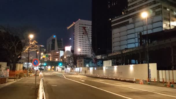 Tóquio Remodelação Planejado Vista Noturna Local — Vídeo de Stock