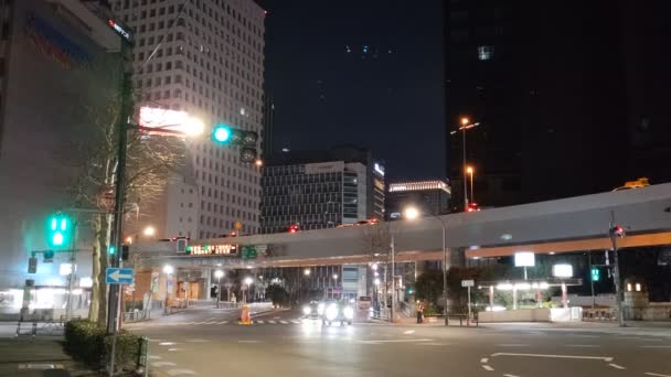 Tóquio Remodelação Planejado Vista Noturna Local — Vídeo de Stock