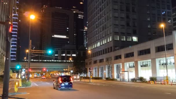 Tokio Rekonstrukce Plánované Site Night View — Stock video